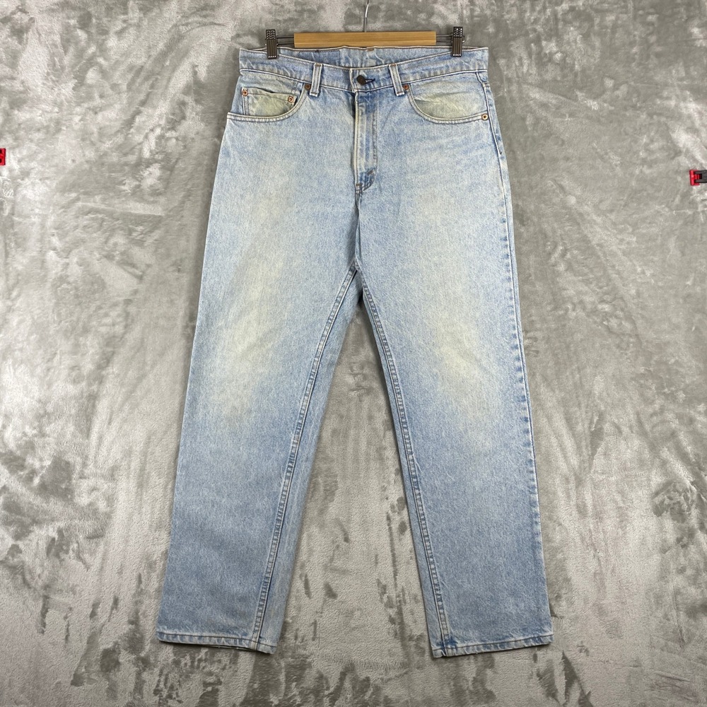 Vintage Levis 506 Jeans Mens 34x30 Light Wash Straight Leg Denim Made in USA